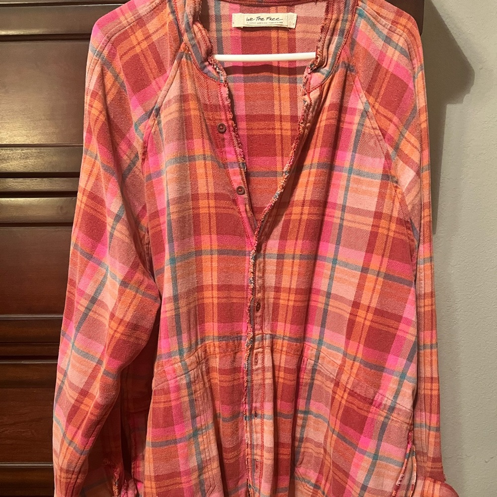 We The Free oversized flannel shirt